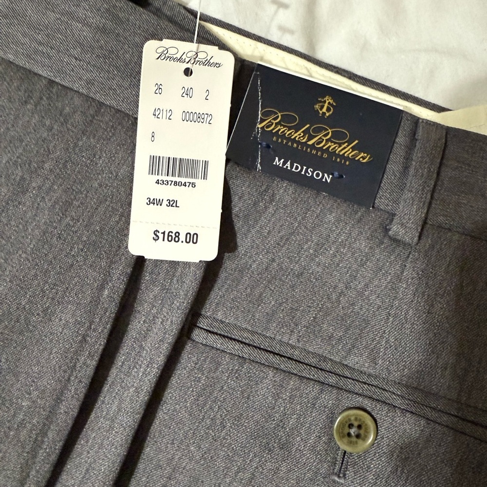 Brooks Brothers Madison Charcoal Dress Slacks